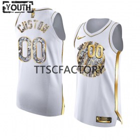 Camiseta Niños Golden State Warriors Personalizadas Nike 2022 Golden Diamond Edition Blanco Swingman